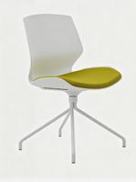 Chaise de bureau, de conférence, d'ordinateur, de bar, de salle à manger haute ou de réception, simple, moderne, réglable, pivotante, en plastique, avec assise en tissu, sans dossier en arc