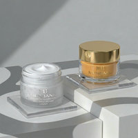 Vente en gros de pots en verre givré de 50 g pour crème pour le visage avec bouchon doré, contenants pour crème pour le visage de 30 g, pots en verre givré de 50 ml pour crème hydratante