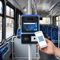 Validateur de billet de bus intelligent Android avec reconnaissance faciale, lecteur de cartes EMV, lecteur de cartes NFC, scanner QR, GPS 4G et SDK