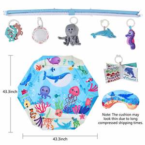 Centro de Actividades para Bebés Fácil de Plegar, Juguetes Sensoriales Lavables y Tapete de Juego Reversible - Product Image 6