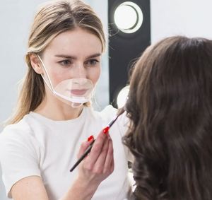 Máscara Transparente Antivaho: Cubre Nariz y Boca, Ideal para Barberías, Permite Personalizar con Logotipo Profesional - Product Image 3