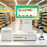 Terminal de point de vente Android tout-en-un à double écran tactile 15,6 pouces avec imprimante, scanner, tiroir-caisse et logiciel SDK pour le commerce de détail