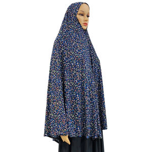 حجاب نسائي طويل من Khimar, حجاب نسائي طويل من قطعة واحدة مزين بالورود والترتر ، وشاح طويل XL باللون التايلاندي ، شال على شكل دبي ، ملابس إسلامية - Product Image 4