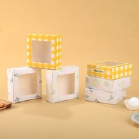 Boîte à pâtisserie personnalisable de quatre 4/6/8 pièces emballées pour tarte aux œufs frites et dessert emballage en carton à fenêtre UV Snow Mei Niang