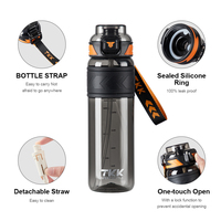 Bouteille d'eau de sport Tritan sans BPA de 1000 ml avec paille amovible, anti-fuite, 34 oz, avec manchon en silicone antidérapant – Vente en gros