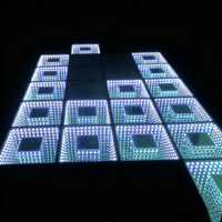 Plancher de danse LED 3D magnétique Infinity Abyss, DMX512, changement de couleur RGB, dalles de sol miroir pour événements, fêtes, banquets, éclairage de scène