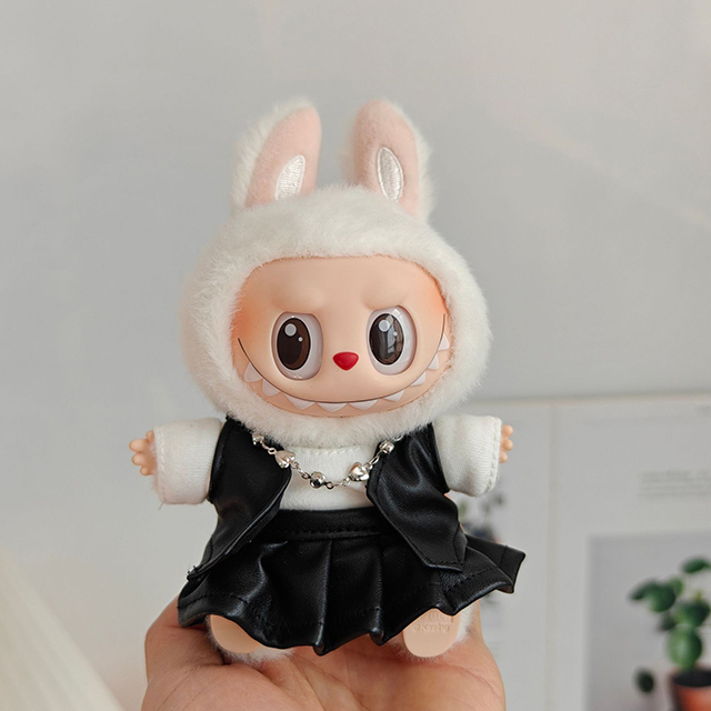 Conjunto de 4 piezas de chaleco y falda de cuero