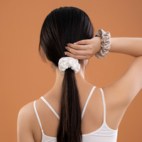 Lot de chouchous en soie de mûrier 100% 6A de luxe, simples, unisexes, 4 cm, 30 Momme, pour cheveux naturels