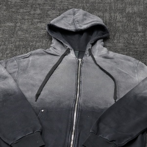 Sweat à capuche zippé personnalisé pour homme, broderie de patchs de haute qualité, style streetwear vintage, coupe oversize épaisse, vierge - Product Image 4