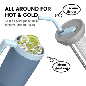 Botella de agua térmica de acero inoxidable de doble pared Hong Ling al por mayor tazas de viaje vaso de 40OZ con cerámica y Asa - Product Image 6