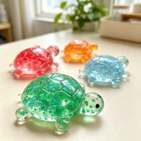Jouet sensoriel anti-stress en TPR souple, en forme de tortue, à rebond lent, rempli de paillettes, pour enfants de 5 à 7 ans et adultes, vente en gros