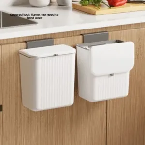 Poubelle à compost de cuisine 8L / 12L pour comptoir ou à suspendre sous l'évier, petite poubelle avec couvercle pour placard, salle de bain, chambre, bureau - Product Image 4