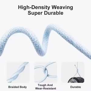 Câble d'alimentation tressé USB C vers USB C, chargeur rapide, 1 m, micro-USB, cuivre pur, pour la charge et le transfert de données des téléphones mobiles - Product Image 4