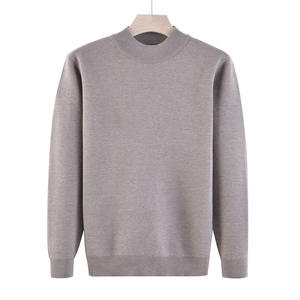Manufacture Style personnalisé ou Logo ODM automne hiver nouveau demi-col roulé hommes <span class=keywords><strong>l</strong></span>âche décontracté grande taille pull couleur unie tricoté - Product Image 5