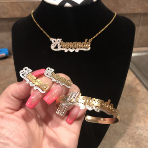 Collana con ciondolo a lettera alla moda 2026, collana personalizzata con <span class=keywords><strong>nome</strong></span> da <span class=keywords><strong>donna</strong></span>, set di collane personalizzate con <span class=keywords><strong>nome</strong></span> per <span class=keywords><strong>donna</strong></span> - Product Image 3