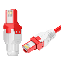 Connecteur RJ45 Nouvelle Génération avec Câble Ethernet, Fiche Modulaire 8P8C sans Outil Cat6 Cat6a Compatible Cat5e Cat6
