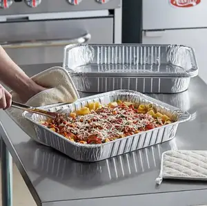 Casseroles en aluminium avec couvercles Extra Heavy Duty, Poêles jetables en aluminium pour la cuisson au barbecue Boîte à repas pour le stockage des aliments