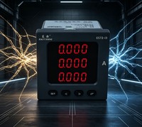 EASTSONG ES72-I3 Medidor de Corriente CA Trifásico de 72x72mm, Amperímetro Digital LED Rojo 5A 1A RS485 Half-Duplex Modbus RTU Clase 0.5