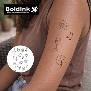 Boldink Maßgefertigter Realistischer Musiknoten-Herz-Pfotenabdruck Körperkunst Wasserfester Langanhaltender 2-Wochen Semi-Permanenter <span class=keywords><strong>Tattoo</strong></span>-Aufkleber - Product Image 3