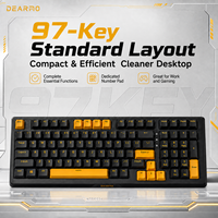 Clavier mécanique filaire F99 pour le jeu, disposition 97 touches, éclairage RGB interchangeable à chaud, touches PBT, ergonomique, bureau, jeu, USB pour PC, joueurs