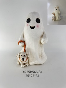 Figura Decorativa <span class=keywords><strong>de</strong></span> Fantasma <span class=keywords><strong>de</strong></span> Resina para <span class=keywords><strong>Halloween</strong></span> con <span class=keywords><strong>Ojos</strong></span> Brillantes para Decoración del Hogar, Repisa o Fiesta - Product Image 2