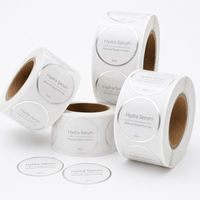 Étiquette personnalisée en rouleau pour flacon de sérum transparent avec feuille d'argent, autocollant cosmétique transparent et étanche pour emballage de soins de la peau