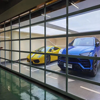 Alliage d'aluminium Verre teinté Moderne Nouveau Noir Combiné Automatique Porte de Garage pour Villa Porte de Garage Moderne