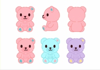 Care Bear 4 pouces porte-clés en peluche en gros 3 couleurs avec des yeux noirs en forme de coeur pieds griffes jouets en peluche pour machines à griffes