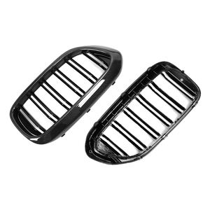 BMW 5 Serisi G30 F90 M5 2018-2020 için <span class=keywords><strong>M</strong></span> Style Karbon Fiber Araba Ön Tampon Izgarası Çift Çizgili Izgara Parlak Siyah Orta Izgara - Product Image 6