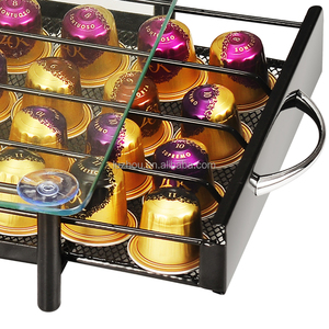 Sắt Kim Loại Và Thủy Tinh Cà Phê Viên Nang Ngăn Kéo Giá Đứng Giữ 40 Vỏ Nespresso Cà Phê Viên Nang - Product Image 2
