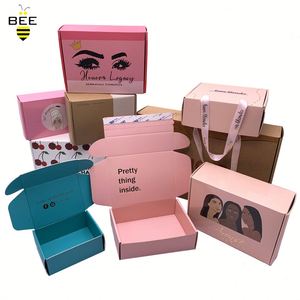 Pink Color Custom Kraft Paper Shipping Boxes Cardboard with UV Advantage for Perfume Own Logo and Mailing Paper Box - Product Image 1