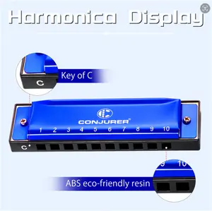 Conjurer tinh tế 10 lỗ Diatonic Harmonica Về Key của C cho trẻ em và người lớn mới bắt đầu Blues harps