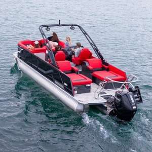 Nouveau design de yacht <span class=keywords><strong>RC</strong></span> de luxe en fibre de verre et aluminium, <span class=keywords><strong>bateau</strong></span> ponton avec moteur et remorque pour la dérive - Product Image 1