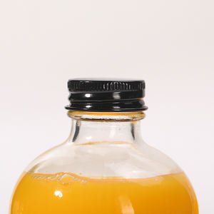 Botella de Vidrio Transparente Redonda de 500 ml para Jugo de Frutas, Bebidas, Agua, con Tapa Metálica de Rosca - Product Image 2