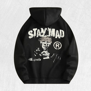 Sudadera con Capucha Estampada Stay <span class=keywords><strong>Mad</strong></span>, 100% Algodón, Almacén de EE. UU., <span class=keywords><strong>6</strong></span> Colores - Product Image 1