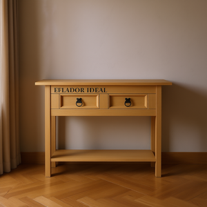 Consolle in Pino Messicano Serie Corona 36.6x13.6x28.7 Pollici con Cassetti, Elegante Arredamento per Soggiorno - Product Image 2