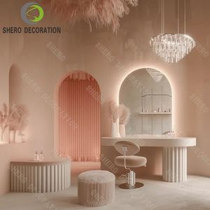 हाई-एंड परफ्यूम/सैलून/त्वचा देखभाल की दुकान इंटीरियर डिजाइन रिसेप्शन सैलून दर्पण के साथ एलईडी लाइट फर्नीचर - Product Image 3