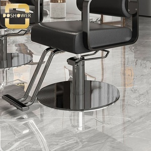 Mobili da salone regolabili per rettangolo tinta unita a tenuta stagna in metallo rotante sedia da barbiere con solido pannello posteriore e poggiapiedi - Product Image 5