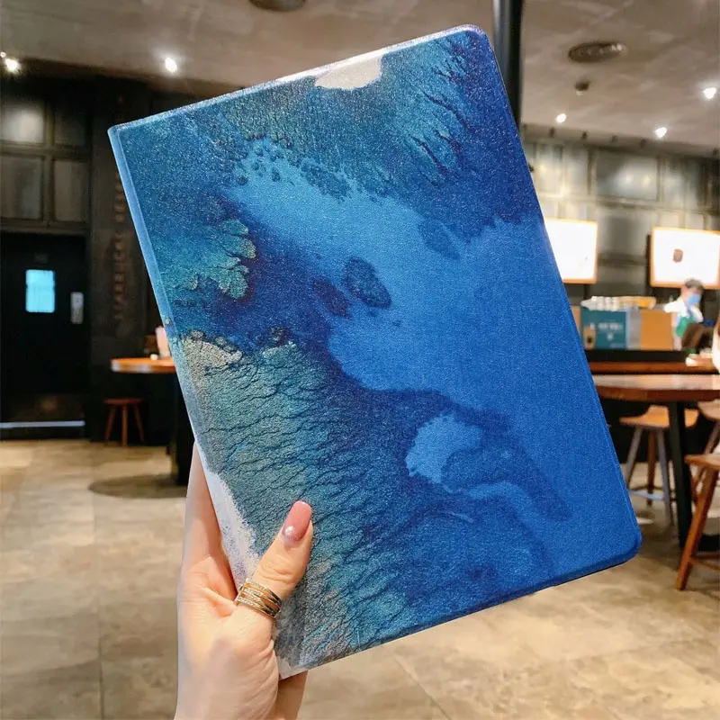 เคส iPad Pro เคสแท็บเล็ตหนังป้องกันการตกแบบบางพิมพ์แบบกำหนดเองสำหรับ iPad 10.2นิ้ว