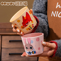 Ensemble de tasses à thé en céramique Disney Cartoon Zootopia, tasses à café et à lait pour enfants, pour le bureau, la maison et les cadeaux