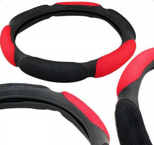 Fundas para Volante de Cuero PU Rojo, Precio de Fábrica, Accesorios para Automóviles, Decoración <span class=keywords><strong>Interior</strong></span>, Funda para Volante de Coche - Product Image 1