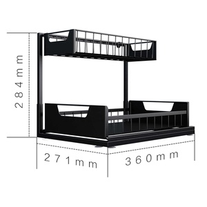Sotto il lavello della <span class=keywords><strong>cucina</strong></span> scaffali pavimento in piedi sotto la <span class=keywords><strong>cucina</strong></span> scorrevoli scaffale di stoccaggio telescopico acciaio al carbonio - Product Image 2