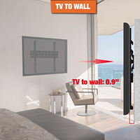 Soporte de Pared para TV LED Moderno, Económico, Pequeño, de Perfil Bajo, Plano, Fijo, Nivelador, Acero Laminado en Frío, Máximo 55 Pulgadas, 400x400