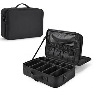Valigia <span class=keywords><strong>Trucco</strong></span> Professionale con Specchio Borsa Organizer per Cosmetici <span class=keywords><strong>da</strong></span> Viaggio Beauty Case <span class=keywords><strong>da</strong></span> Salone per Parrucchiere Box Makeup <span class=keywords><strong>da</strong></span> Viaggio con Divisori per Unghie - Product Image 1