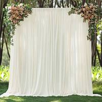 Voilages de fond de scène de mariage en polyester effet soie laiteuse, pour extérieur, anniversaire, arche suspendue, drapés de plafond de tente, fournitures de fête