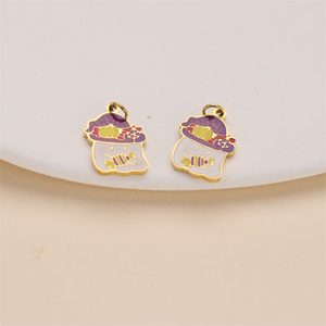 <span class=keywords><strong>Breloque</strong></span> bonbon d'Halloween en <span class=keywords><strong>acier</strong></span> <span class=keywords><strong>inoxydable</strong></span>, joli pendentif en émail doux pour la fabrication de bijoux pour enfants pour les fêtes - Product Image 3
