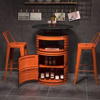 Ensemble de meubles de bar en métal vintage industriel, table de bar et tabourets de bar pour pub, café, KTV, barbecue, salle de sport, logo personnalisé OEM