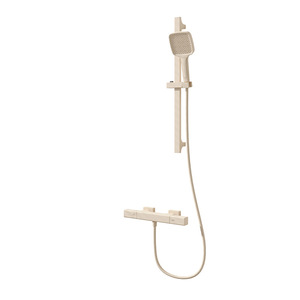 Simple Shower Set Cream Color Split Design Wall <b>Mounted</b> Minimalist Bathroom - Product Image 3