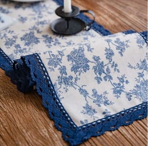 Cotton Floral Design <b>Dining</b> <b>Table</b> <b>Runner</b> Home Decoration for Wedding Event Party Use - Product Image 5