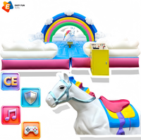 Ensemble complet de machine de simulation de taureau mécanique licorne personnalisable pour adultes, idéale pour la location événementielle en extérieur
